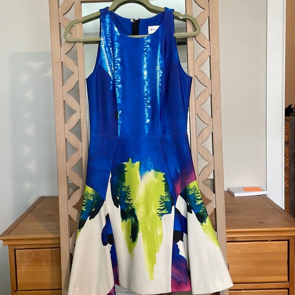 Milly Neoprene Fit and Flare Dress
